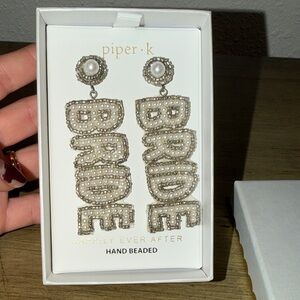 Piper Pearl and Silver Bridal Earrings